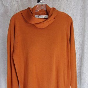 Victoria Jones Copper Color Sweater Detachable Collar NWT Size L